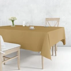 Party Dimensions TableCloth Plastic Disposable Round Gold 84''