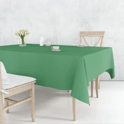 Party Dimensions TableCloth Plastic Disposable Round Green 84'' Tablecloths & Placemats