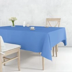 Party Dimensions Tablecloths & Placemats TableCloth Plastic Disposable Round Medium Blue 84''