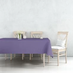 Nicole Fantini Collection Tablecloths & Placemats Disposable Plastic Premium Tablecloth Heavyweight Rectangle Purple 54