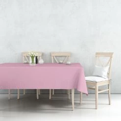 Nicole Fantini Collection Disposable Plastic Premium Tablecloth Heavyweight Rectangle Medium Pink 54