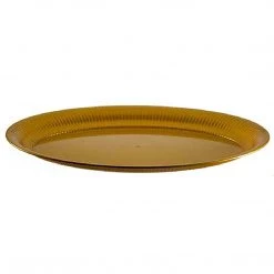 Party Dimensions Gold Oval Plastic Tray 21'' X 14''