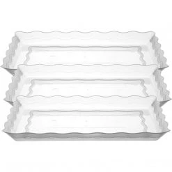 Hanna K Elegant Trays 9''X13'' White Plastic Rectangular Tray 5 Hanna K Elegant Trays 9''X13'' White Plastic Rectangular Tray