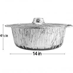 Blue Sky Jet Foil Disposable Aluminum Pot With Lid 14X4.50 (X-Large)