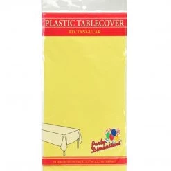Party Dimensions Tablecloths & Placemats Tablecover Plastic Yellow Rectangular 54'' X 108''